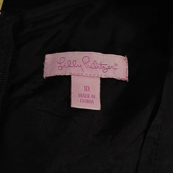 Lilly Pulitzer Jeanette Black Eyelet Cocktail Dress WedGuest/Party/Summer 10 - Picture 10 of 12